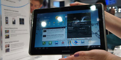 Imagem de Galaxy Tab 2 de 10 polegadas está na MWC 2012 no site TecMundo