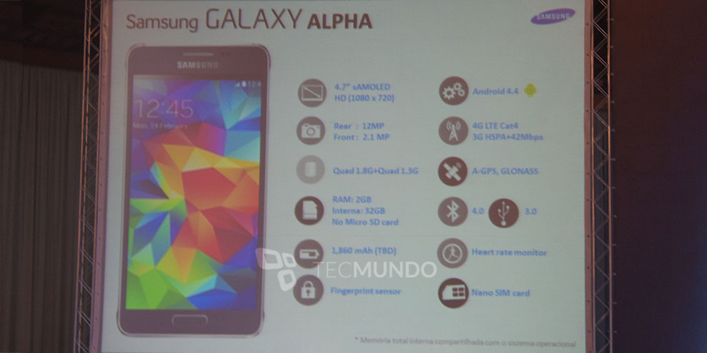 Imagem de Exclusivo: vazam especificações oficiais, preço e data do Galaxy Alpha no site TecMundo