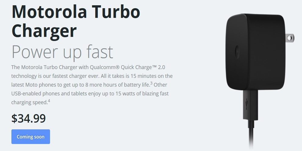 Imagem de Carregador Motorola Turbo Charger traz 8 horas de bateria em 15 minutos no site TecMundo
