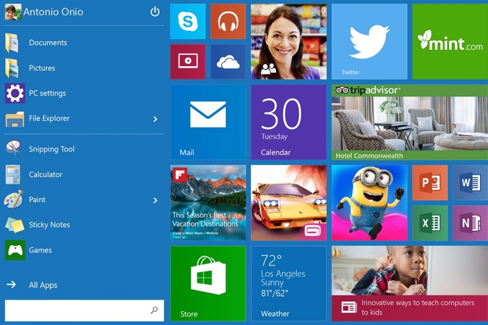 Imagem de Windows 10: como organizar os ícones no Menu Iniciar ou na Tela Iniciar no site TecMundo