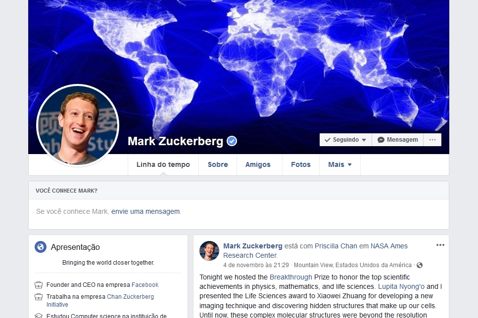 Imagem de Zuckerberg é discreto e usa poucos serviços oferecidos pelo Facebook no tecmundo