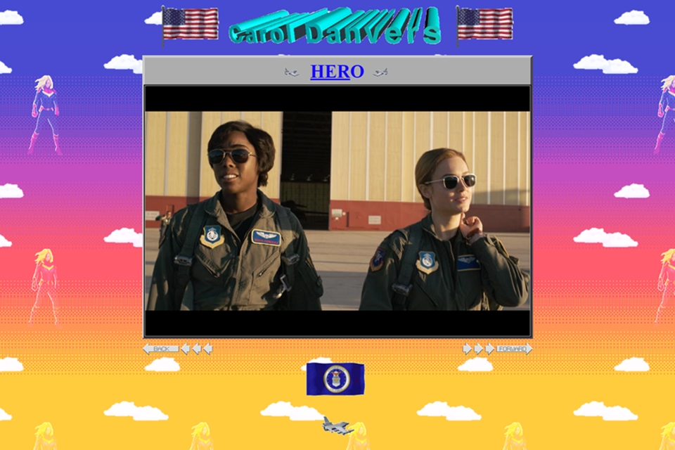 Imagem de Site oficial da Capitão Marvel revista o design retrô dos anos 90 no tecmundo